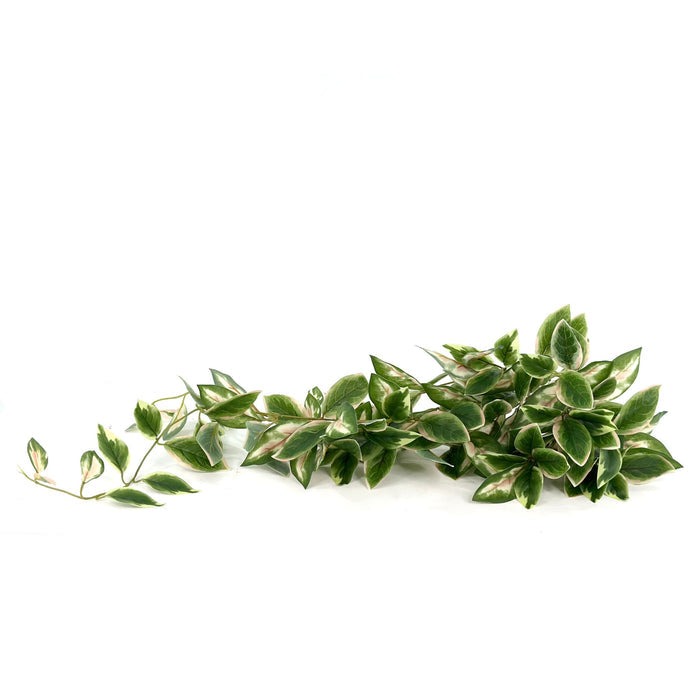 Hanging Real Touch Hoya Leaves Bush - 95cm. Close up lying down. Pink colouring on the leaf. Available from Plant Couture.
