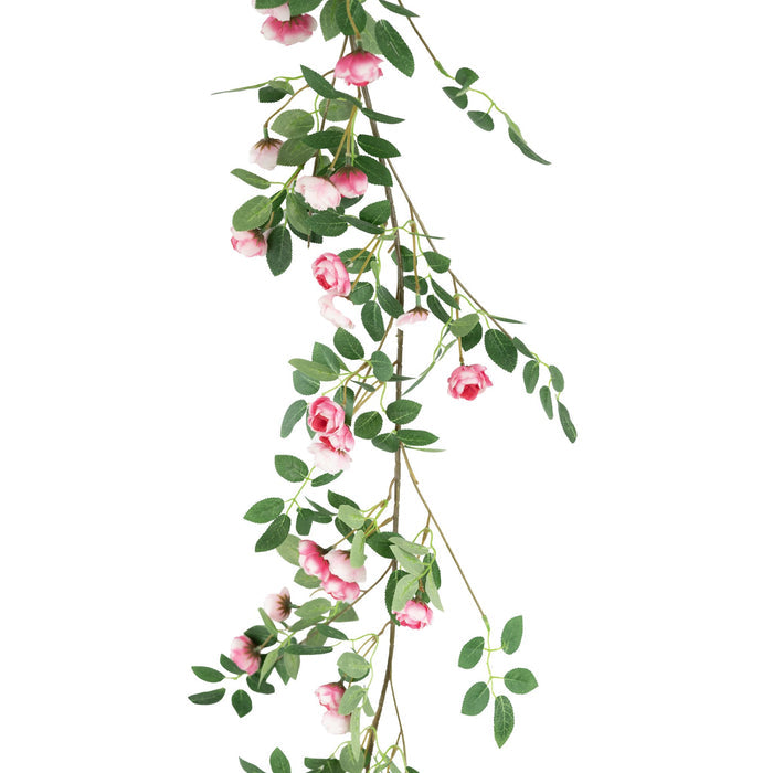 Close-up of Artificial mini roses Pink Garland