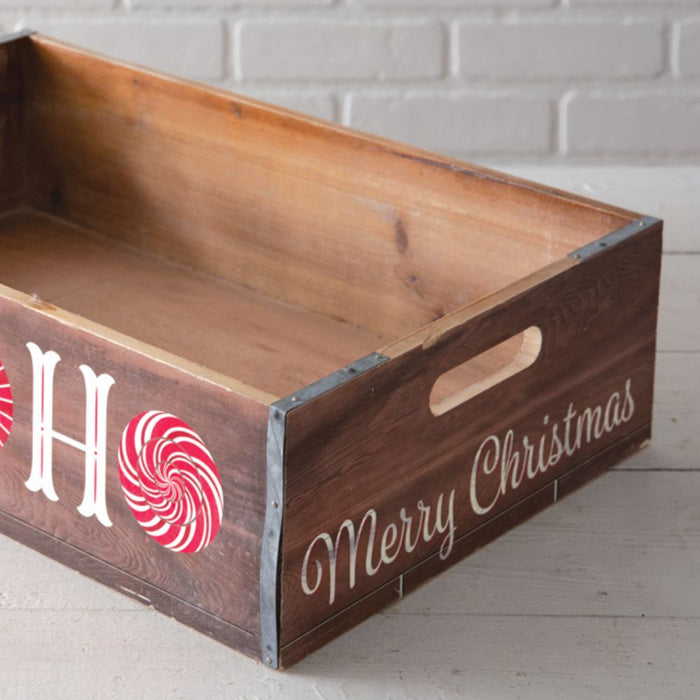 Ho Ho Ho Holiday Wood Crate