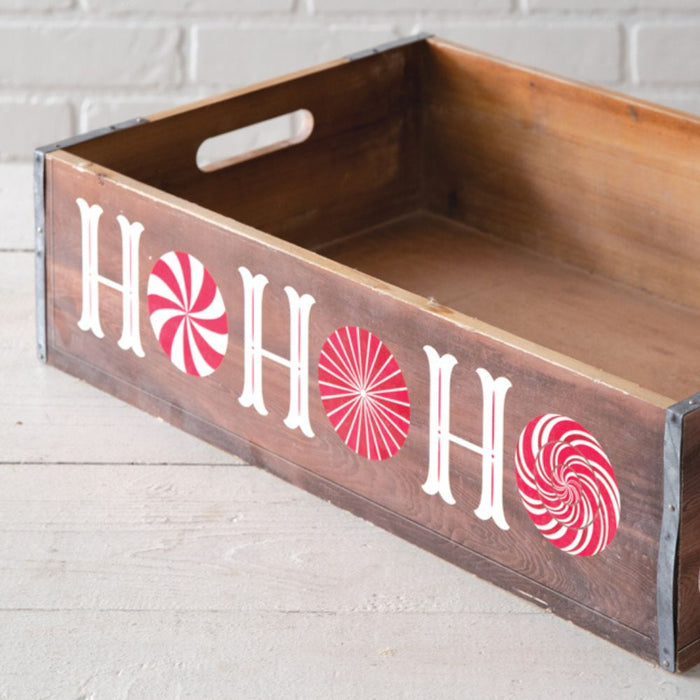 Ho Ho Ho Holiday Wood Crate