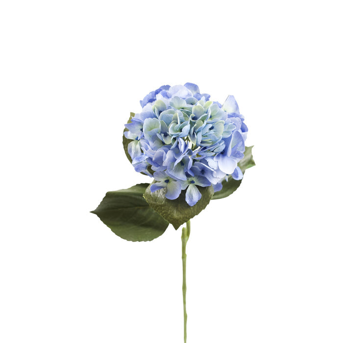 Hydrangea Light Blue Real Touch Silk Flower Stem - 65cm