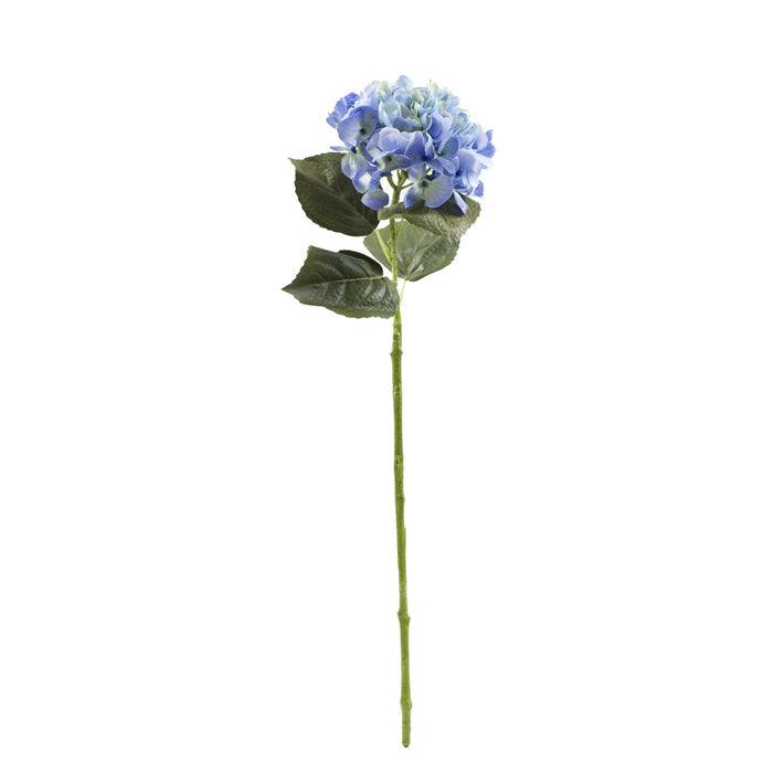 Hydrangea Light Blue Real Touch Silk Flower Stem - 65cm
