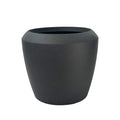 Coal Black Linford Planter 55.5x48cm. Cement-like texture, eco-friendly & lightweight.