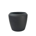 Coal Black Linford Planter 44x39.5cm. Cement-like texture, eco-friendly & lightweight.