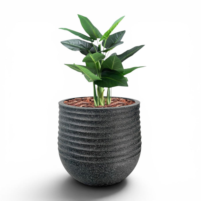 Mariella Round L 53 x 49 Black With Calla Lily 90cm