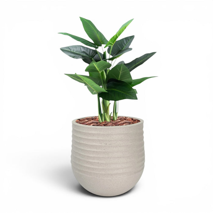 Mariella Round M 40 x 37 Beige With Calla Lily 90cm