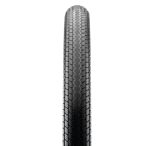 The Maxxis Torch Silkworm 24 Inch Tyre is a lightweight tyre with a symmetrical tread pattern, visible grooves, and textured details when viewed from above.