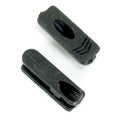 Two black Meybo HSX Rubber Cable Stopper Pair with adhesive backs on a white background.