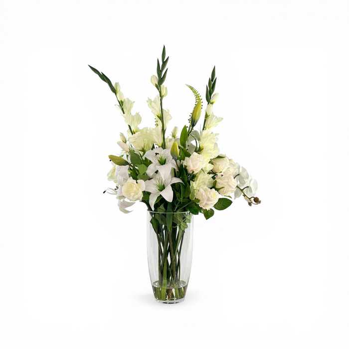 Mixed White Arum & Tiger Lily Gladioulus Oncidium Rose