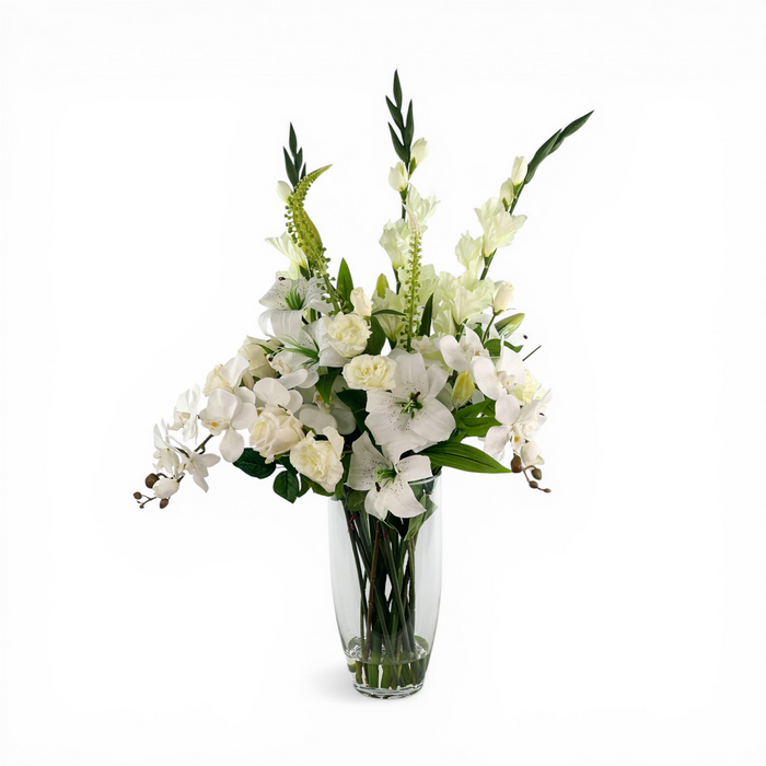 Mixed White Arum & Tiger Lily Gladioulus Oncidium Rose