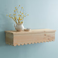 Natural Wood Scalloped Floating Shelf