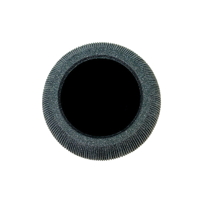 Black Nature Ridged Bowl 37cm. Eco-friendly, Polyresin, Terrazzo stone textured look, lightweight, Top view.
