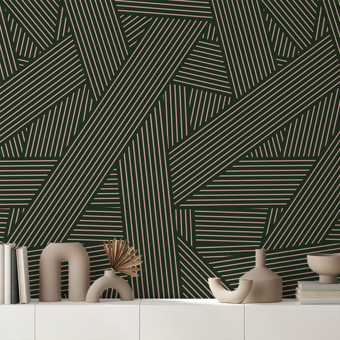 Oblique Avocado Wallcovering
