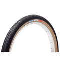 A close-up of the Panaracer HP-406 20 Inch Tyre with black tread, tan sidewall, and visible branding on a white background highlights its Kevlar folding bead construction and high pressure casing for enhanced performance.