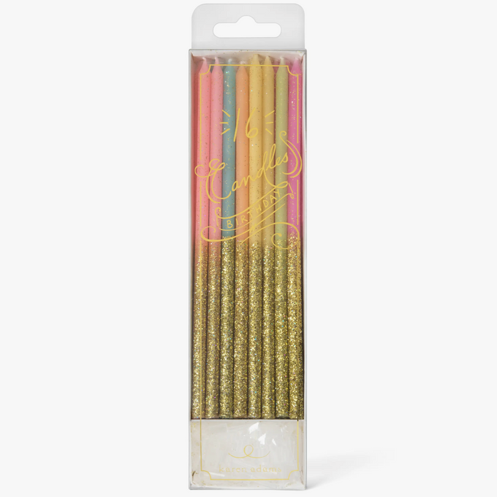 Pastel with Gold Glitter Candles