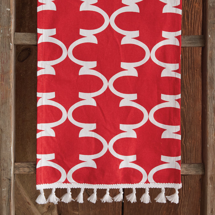 Patterned Red Table Runner