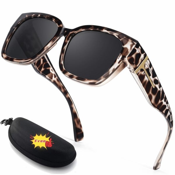 Sivi okvir s leopard uzorkom / 🥰 Besplatna futrola za naočale