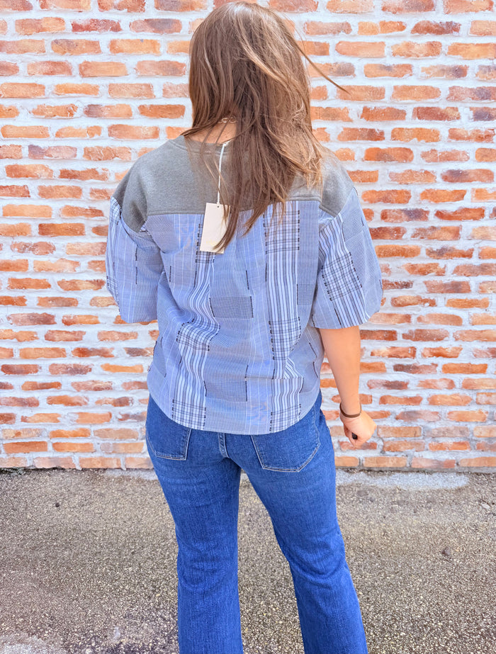 Puff Sleeve Plaid Top