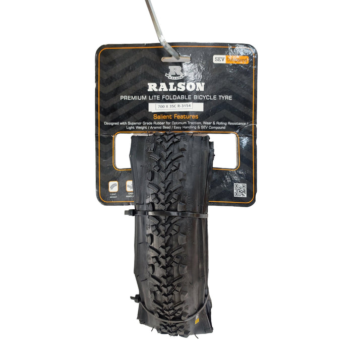 Bicycle tyre for hybrid bike, high puncher resistance tyre 60 tpi by ralson packing view