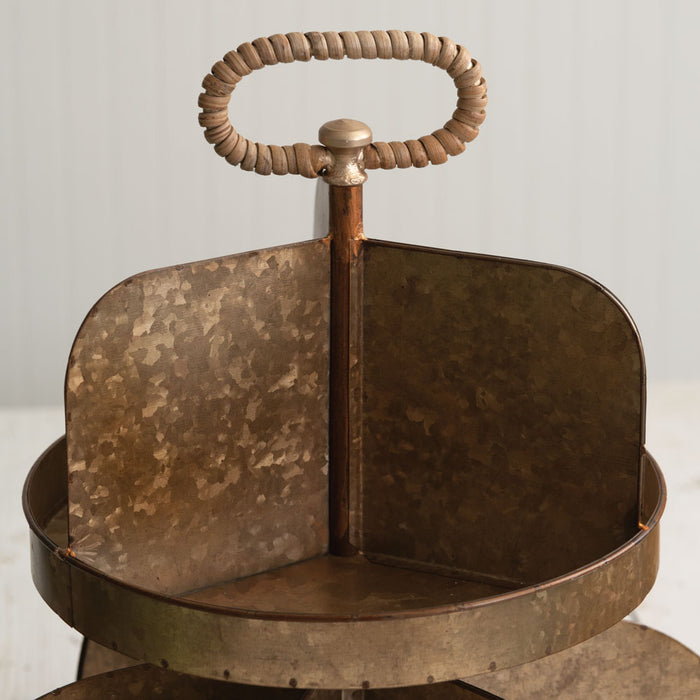 Revolving Divided Two-Tier Tray