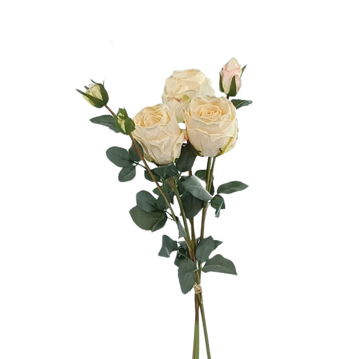 Rose 3 Bundle Antique Beige Silk Flower - 65cm
