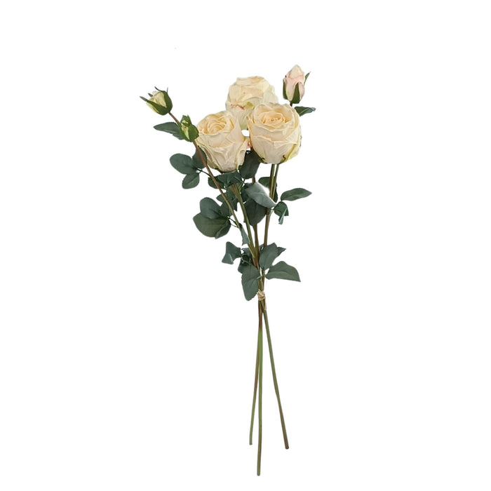 Rose 3 Bundle Antique Beige Silk Flower - 65cm