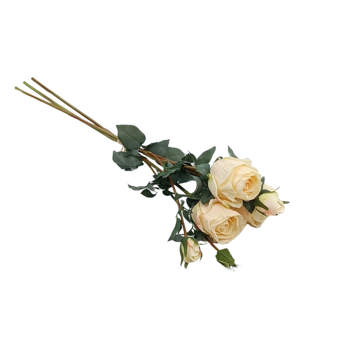 Rose 3 Bundle Antique Beige Silk Flower - 65cm