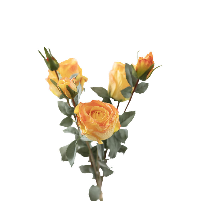 Rose 3 Bundle Yellow Orange Flower Stem - 65cm