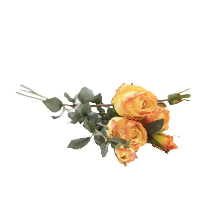 Rose 3 Bundle Yellow Orange Flower Stem - 65cm