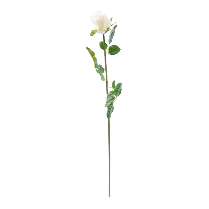 Rose White Semi Open Stem - 65cm
