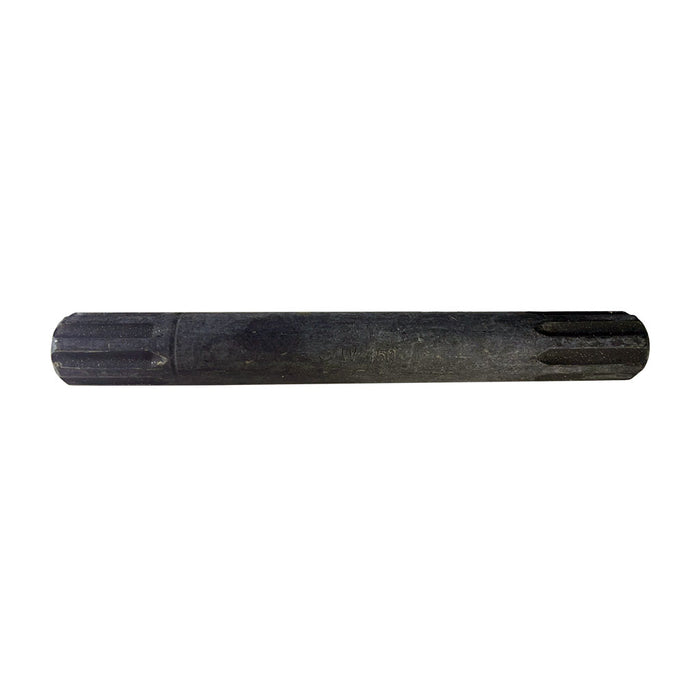 The Salt Sealed Crank Spindle / 8 Spline is a black cylindrical metal tool with grooves at both ends, shown on a white background.