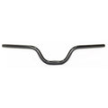 Black bicycle handlebar with a curved, upright design, viewed from the front against a white background—these SD Aluminium Mini Race Bars V2 (22.2mm Clamp) are ideal junior alloy handlebars for young riders who want both control and comfort.