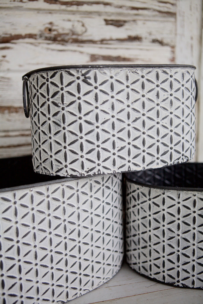 Set of 3 Patterned Bins