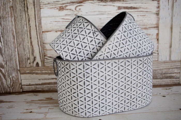 Set of 3 Patterned Bins