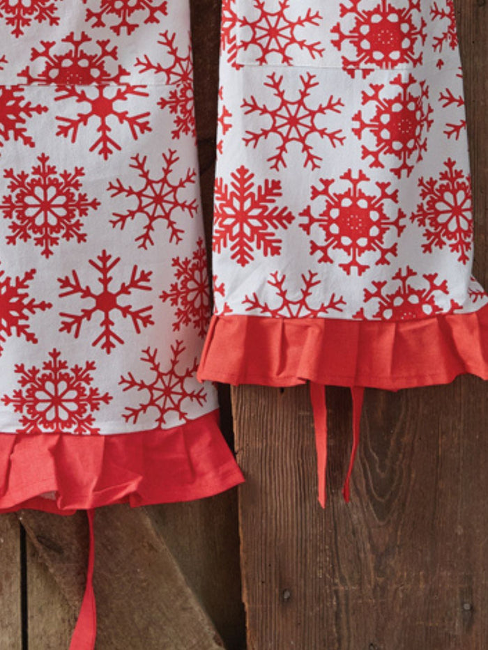 Snowflakes Adult and Child Apron Set