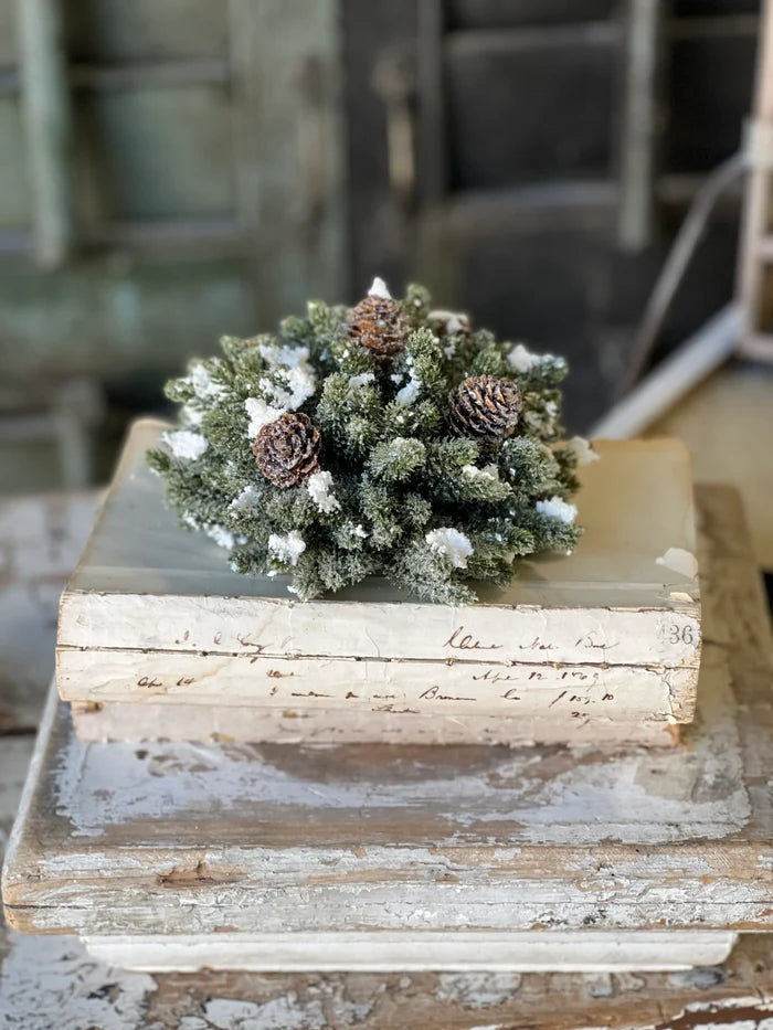 Snowy Mini Pine Half Sphere