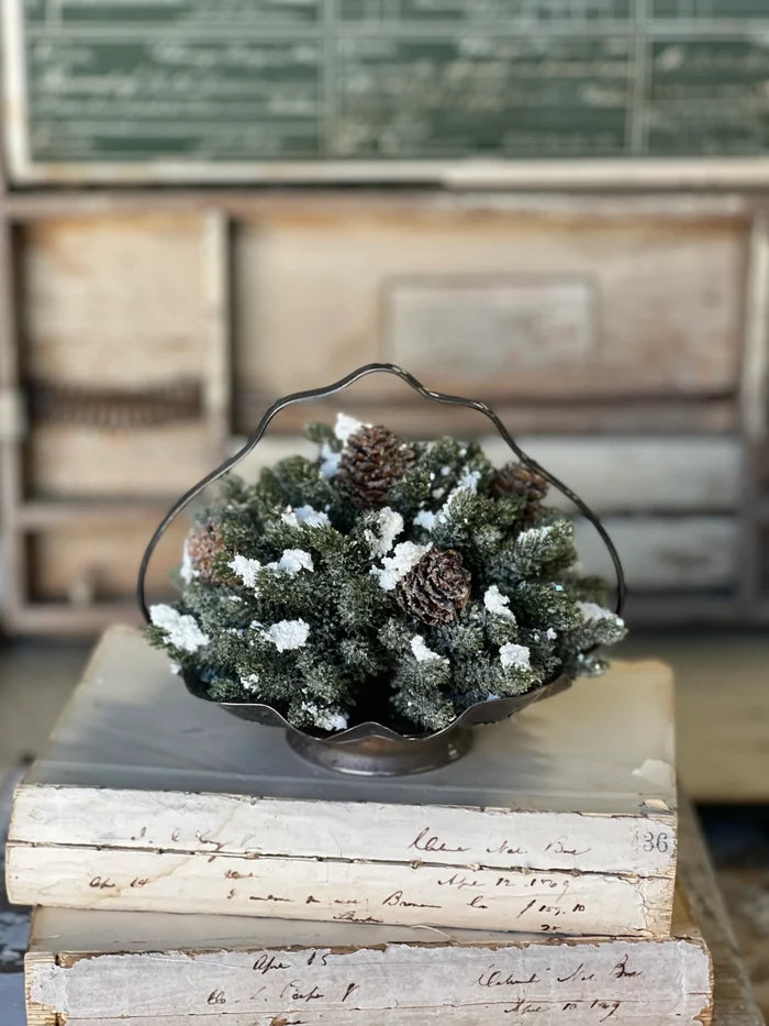Snowy Mini Pine Half Sphere