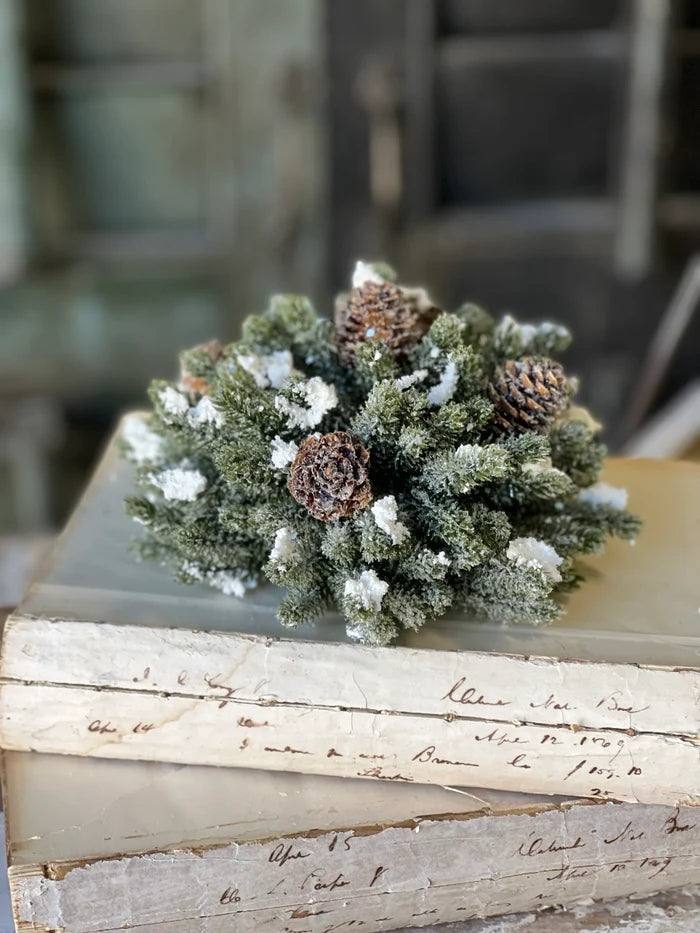 Snowy Mini Pine Half Sphere
