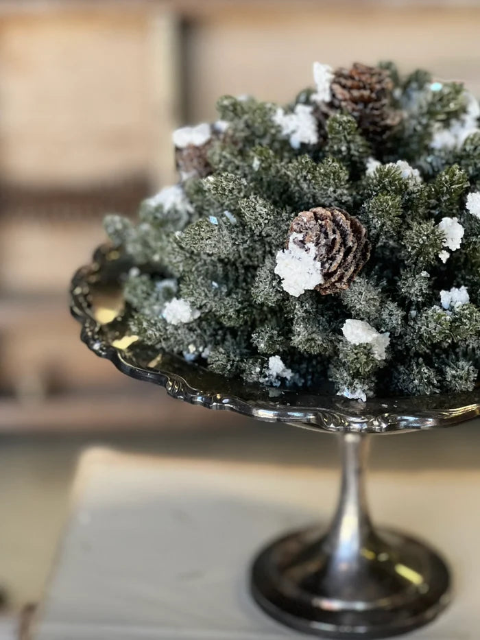 Snowy Mini Pine Half Sphere