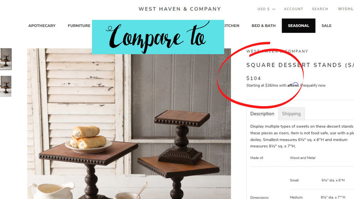 Square Dessert Stand Set