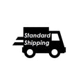 A black truck with the words "Standard Shipping" on it is ready to deliver orders to customers.