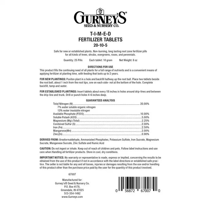 T-I-M-E-D Fertilizer Tabs
