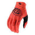 TLD Youth Air Glove Orange: Orange motocross glove with black accents, single-layer perforated palm, and textured grip design.