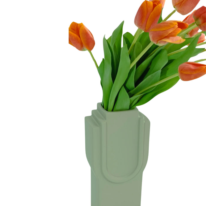 Tulips Orange in Medium Ceramic Vase