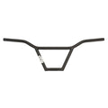 The United JOG Bar (22.2mm Clamp) is a black BMX handlebar made from strong 4130 Chromoly steel, designed with a triangular support bar and a small JOG Bar logo on the left side of the center.