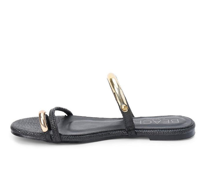 Vacay Black Sandal W/ Gold