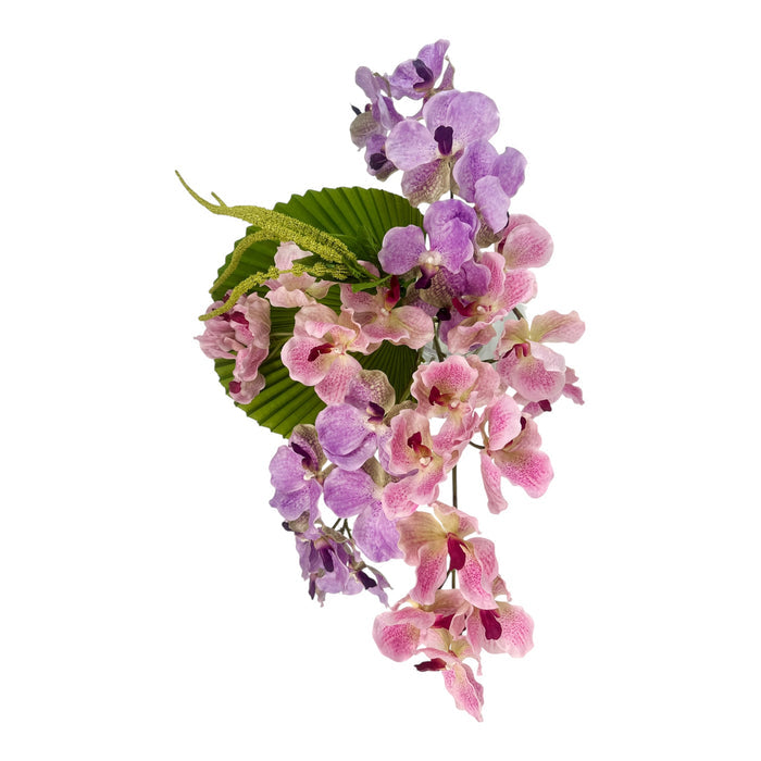 Vanda Pink and Lilac Arrangement in Glass Vase