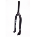 The Volume Jason Watts Smoko Fork, in black, stands out against the white background. Crafted from 4130 heat-treated CRMO with investment cast dropouts, it embodies durability and precision for riders seeking reliability.