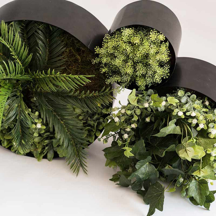Plant Couture - Artificial Plant & Pot Combo - Wall Ring Set of 3 Planted.