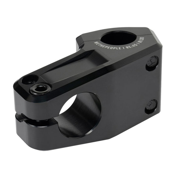 The Wethepeople Kira (Keiryo Kudo) Top Load Stem (22.2mm Clamp) is a black, CNC-machined stem designed for flatland BMX riding and features bold “Wethepeople” branding on the top surface.